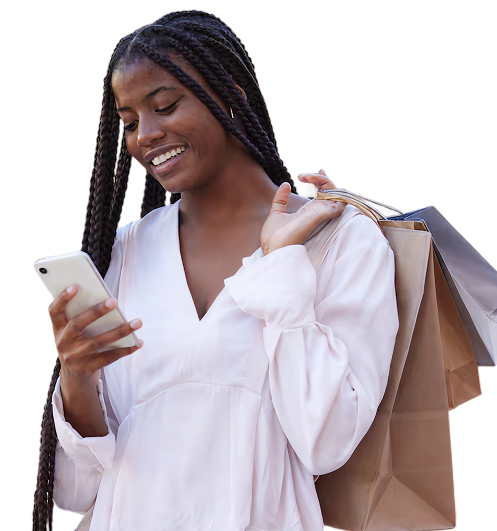 Woman using Ladder Spending